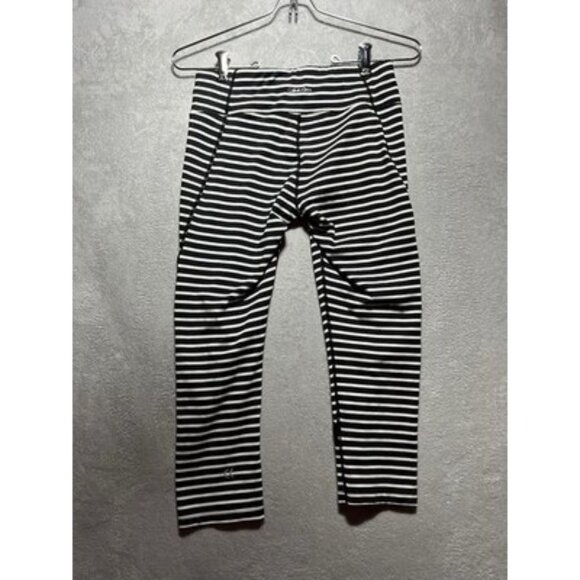 Calvin Klein Women's Small Performance Capri Leggings Black White Stripe - Picture 5 of 6